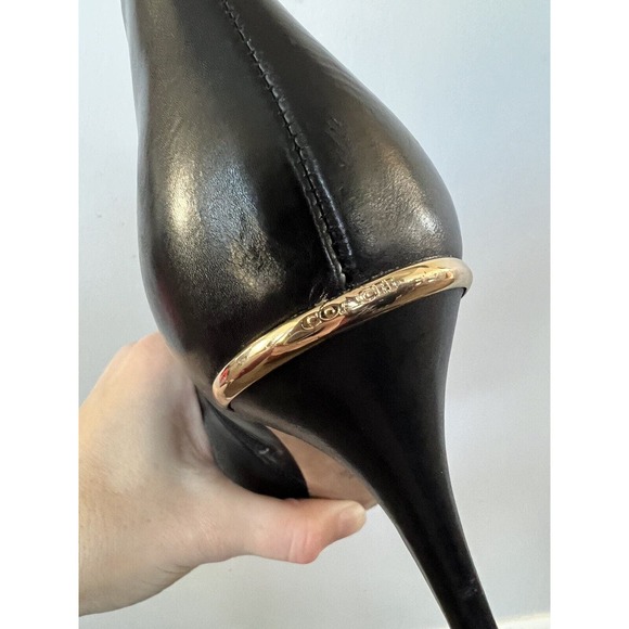 Coach Nila Bootie Black Leather Gold Hardware Size 11 - Picture 6 of 9